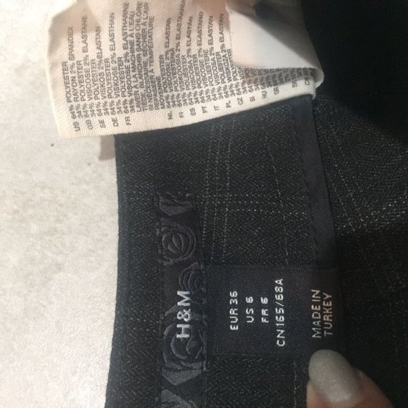 H&M Windowpane Gray Womens Pants Size 6 Bootleg - Picture 3 of 5